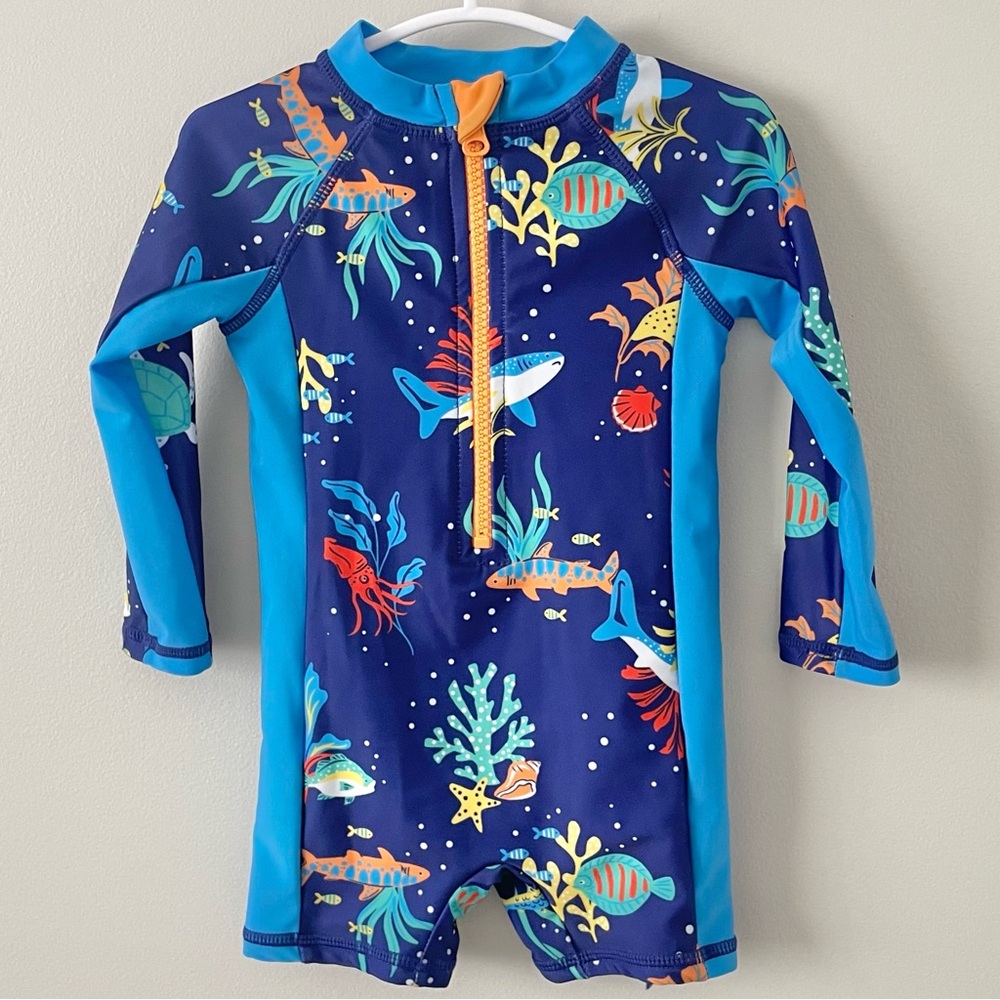 Panama Jack one piece rash guard suit unisex 12M